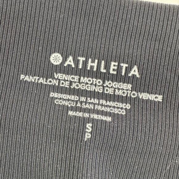 Athleta Pants Womens Small Black Venice Moto Jogger Sporty Travel Pull On Casual - Picture 4 of 12